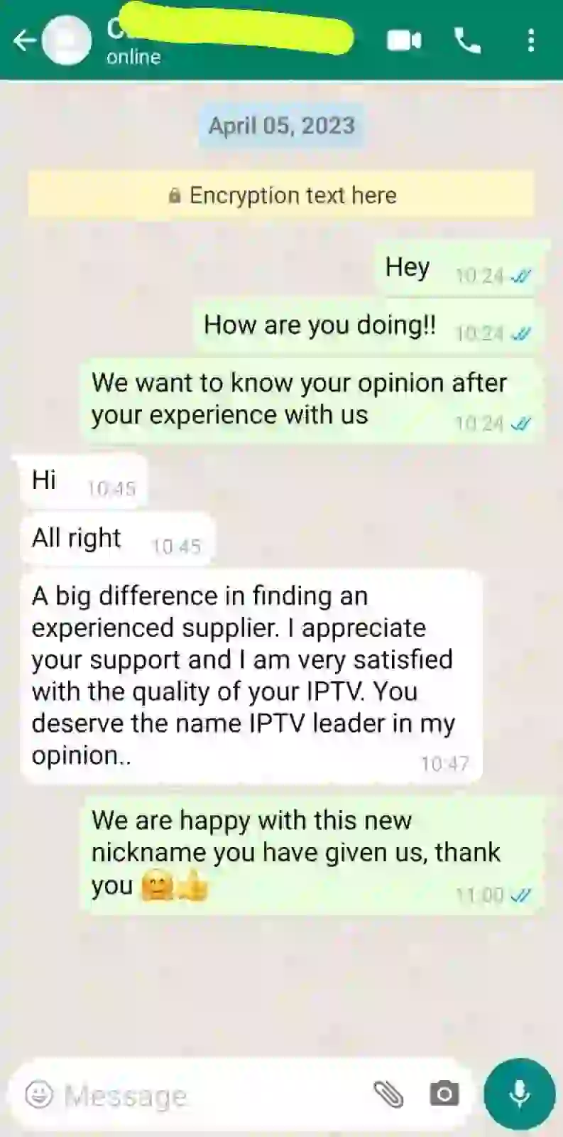 Cliente satisfecho con la estabilidad del IPTV sin cortes
