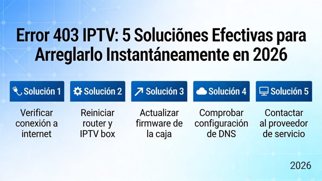 Error 403 IPTV: 5 Soluciones Efectivas para Arreglarlo Instantáneamente en 2026