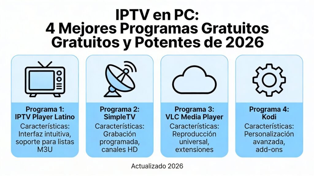 IPTV en PC: 4 Mejores Programas Gratuitos y Potentes de 2026