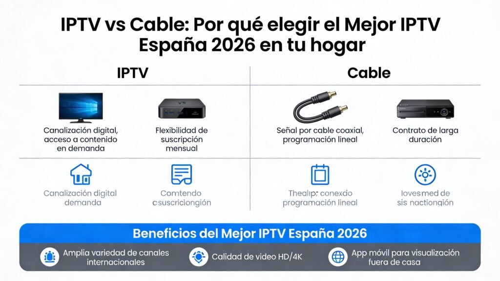 IPTV vs Cable: Por qué elegir el Mejor IPTV España 2026 en tu hogar